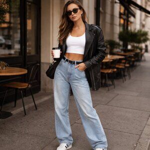 Aritzia Denim Forum The 90s Marlo Hi-Rise Baggy Jeans 29 Light Wash